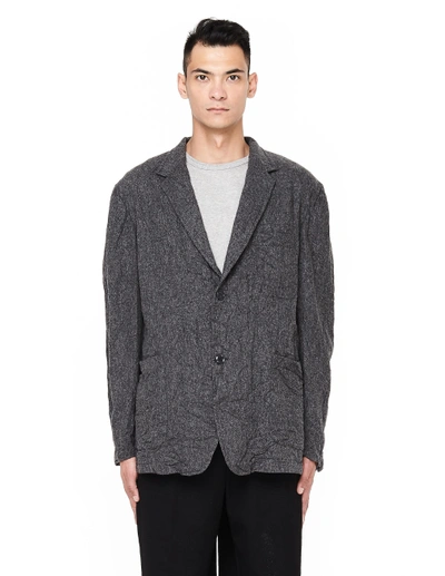 Shop Yohji Yamamoto Grey Wool Blazer