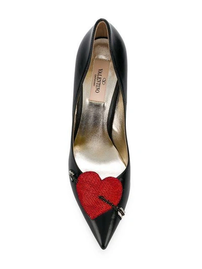 Shop Valentino Love Story Heart Pumps - Black