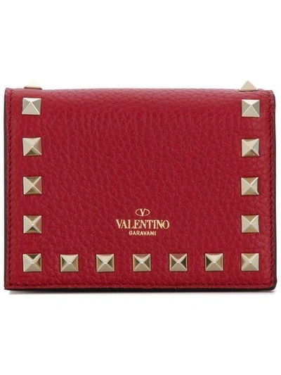 Shop Valentino Rockstud Wallet - Red