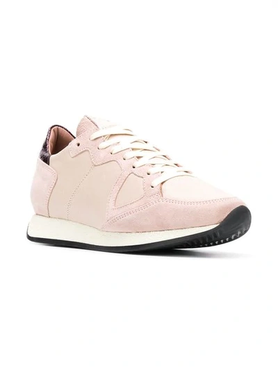 Shop Philippe Model Tropez Suede Sneakers - Pink