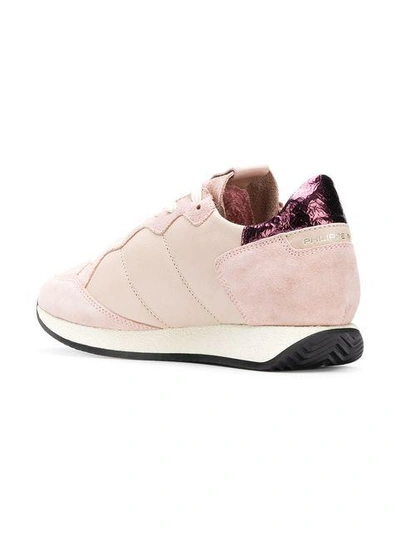 Shop Philippe Model Tropez Suede Sneakers - Pink