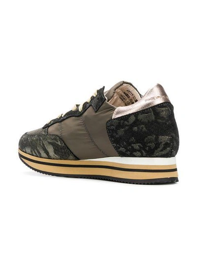 Shop Philippe Model Camouflage Sneakers In Green