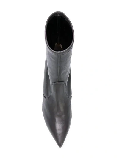 Shop Stuart Weitzman Rapture Curved Heel Boots In Grey