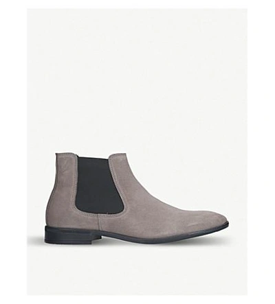 Shop Kurt Geiger Frederick Suede Chelsea Boots In Grey/light