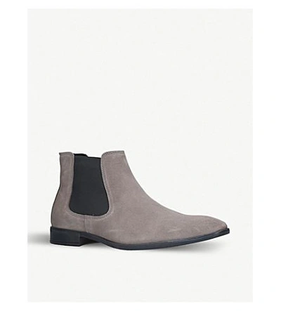 Shop Kurt Geiger Frederick Suede Chelsea Boots In Grey/light