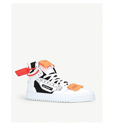 Shop Off-white Off-court Leather High Top Trainers In White/blk