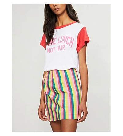 Shop Wildfox Slogan-print Cotton-jersey T-shirt In Clean White / Scarlet