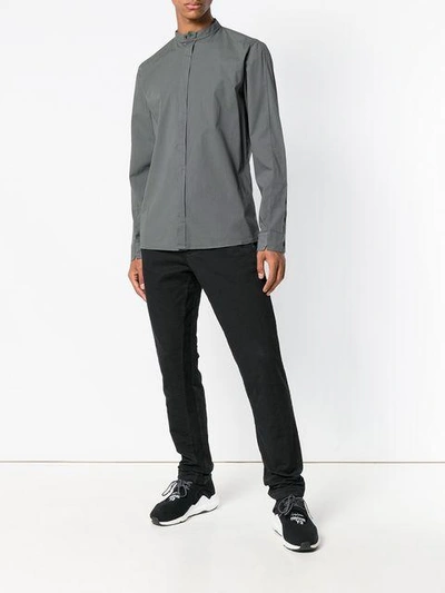 Shop Transit Mandarin Collar Shirt - Grey