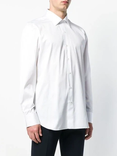 Shop Finamore 1925 Napoli Basic Plain Shirt In White