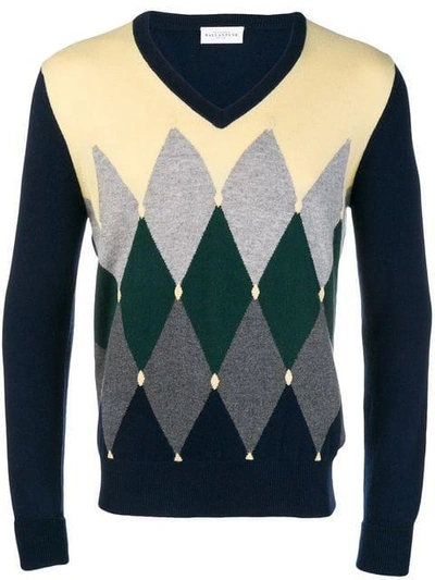 Shop Ballantyne Argyle Vneck Sweater - Blue