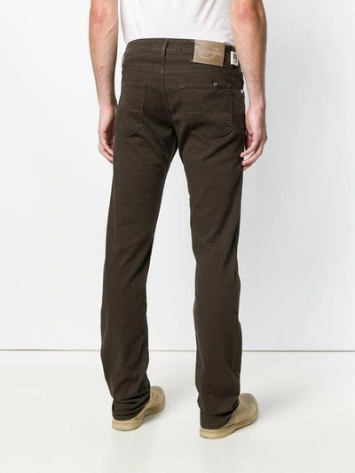 Shop Jacob Cohen Logo Handkerchief Slim Jeans In Brown