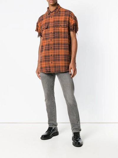 Shop R13 Checked Short Sleeve Shirt In Yellow