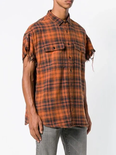Shop R13 Checked Short Sleeve Shirt In Yellow