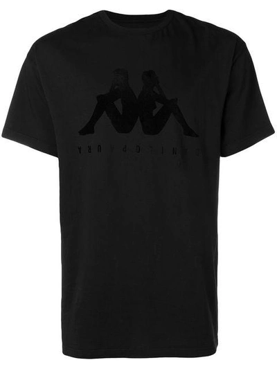 Shop Paura Danilo  X Kappa Mike Logo T-shirt In Black