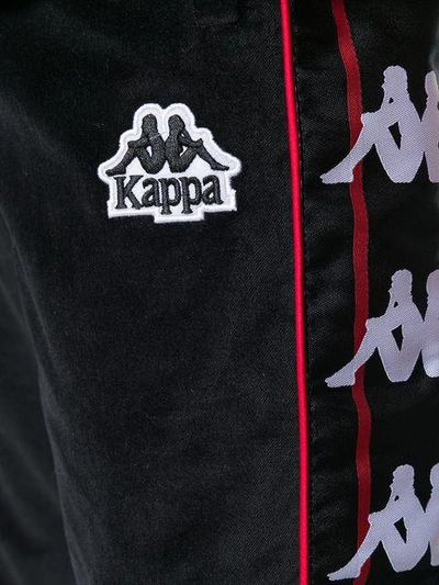 Shop Kappa Side Logo Trousers In Black