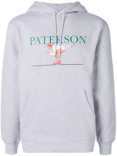 Shop Paterson Logo Print Hoodie In Grey