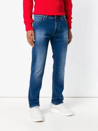 Shop Jacob Cohen Washed Effect Jeans - Blue