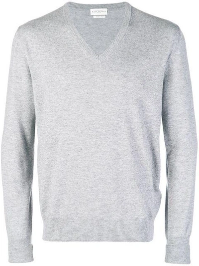 Shop Ballantyne V-neck Sweater In Grey