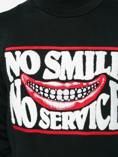 Shop Stella Mccartney No Smile No Service Sweatshirt In 1000 Black