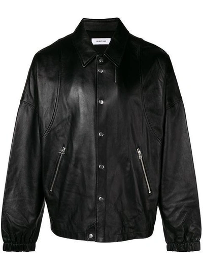 Shop Helmut Lang Zipped Leather Jacket In Black