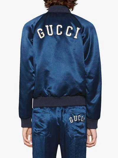 Shop Gucci Jacket With Ny Yankees™ Patch In Blue