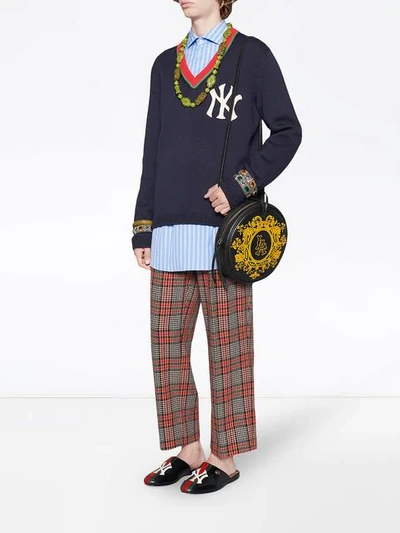 Shop Gucci Sweater With Ny Yankees™ Patch In 4045 Blue