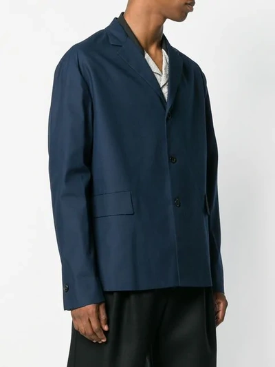 Shop Raf Simons Single-breasted Blazer - Blue