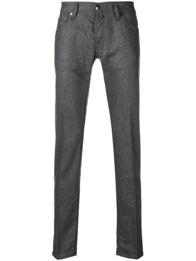 Shop Jacob Cohen Regular-length Cotton Trousers In Grey