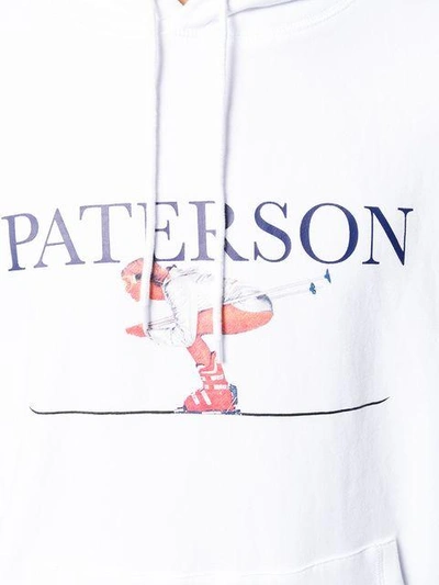 Shop Paterson Logo Print Hoodie In White