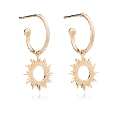 Shop Rachel Jackson London Sunrays Mini Hoop Earrings In Gold