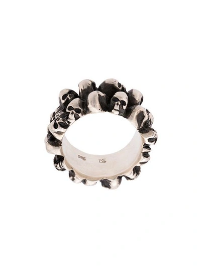 Shop Werkstatt:münchen Multiple Skulls Ring In Metallic