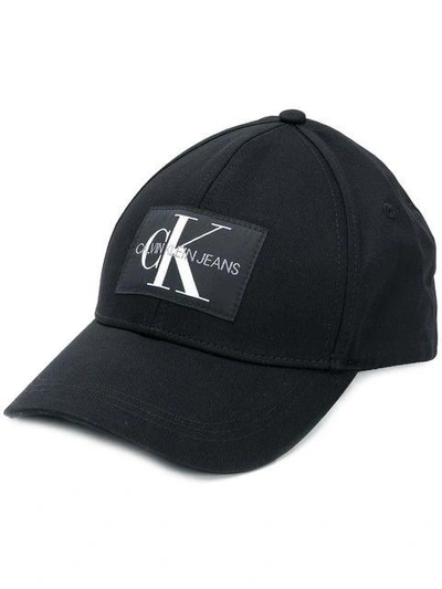 Shop Ck Jeans Ck Logo Cap In Black