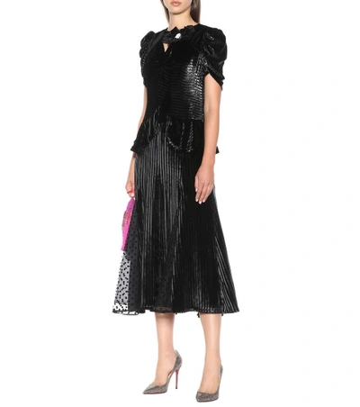 Shop Erdem Diantha Velvet Dress In Black