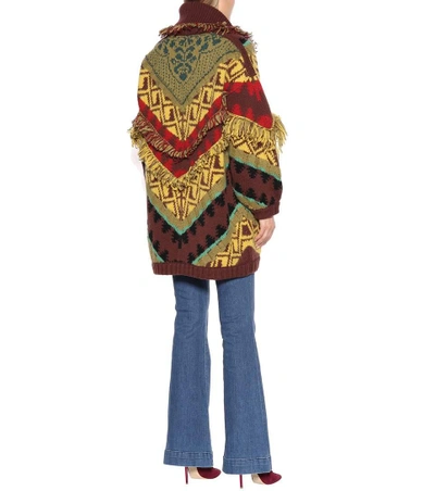 Shop Etro Intarsia Wool-blend Cardigan In Multicoloured