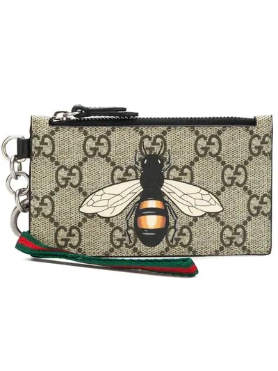 Gucci Bee Print GG Supreme Wallet for Men