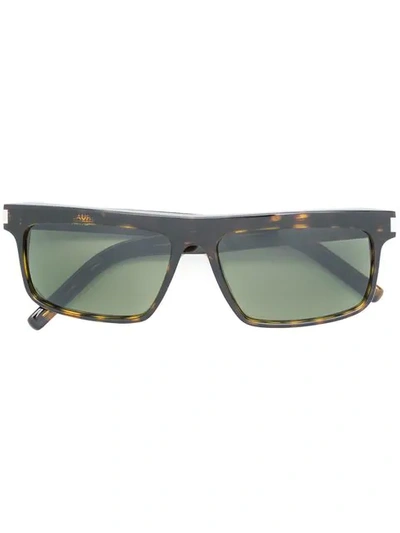 Shop Saint Laurent New Wave Sunglasses In Green