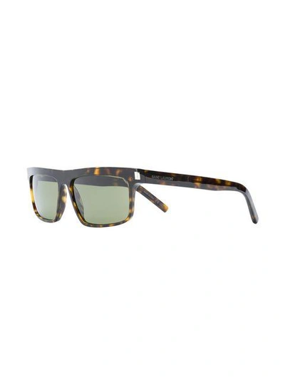 Shop Saint Laurent New Wave Sunglasses In Green