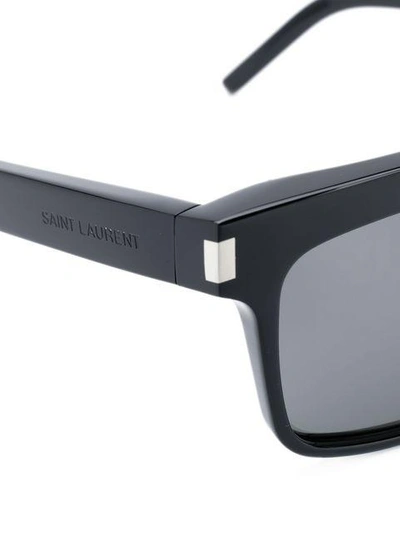 Shop Saint Laurent New Wave Sunglasses In Black