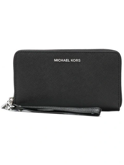 Shop Michael Michael Kors Zip Around Purse In Black