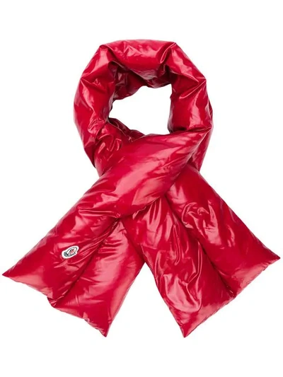 Shop Moncler Down Padded Scarf - Red