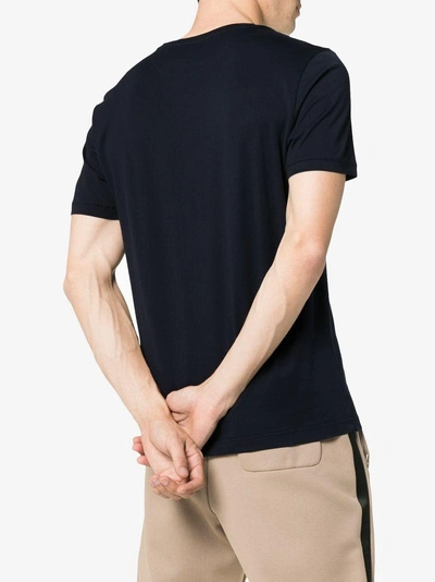 Shop Fendi Logo Printed Roma Cotton T-shirt - Blue
