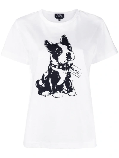Shop Apc A.p.c. Printed Dog T-shirt - White