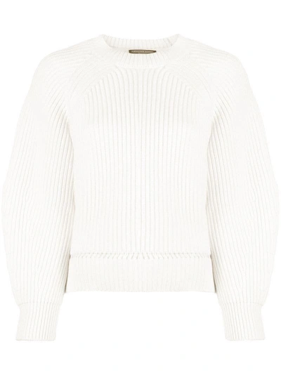 Shop Alexander Mcqueen Ribbed Knit Jumper - White