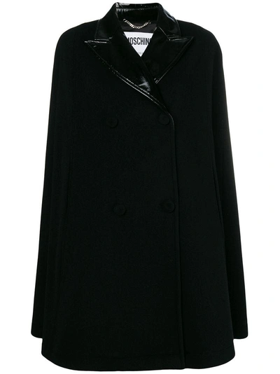 Shop Moschino Oversized Cape Coat - Black