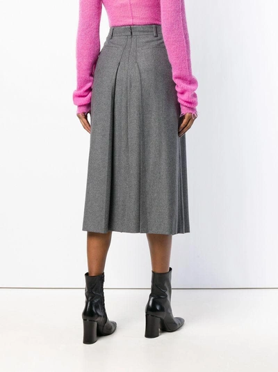 Shop Red Valentino Pleated Skirt In Grey