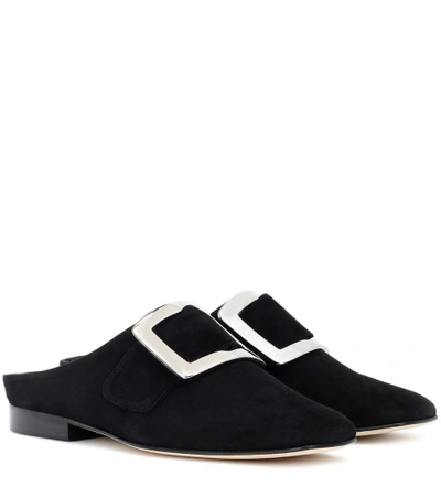 Shop Dorateymur Han Suede Slippers In Black