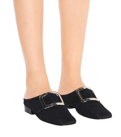 Shop Dorateymur Han Suede Slippers In Black