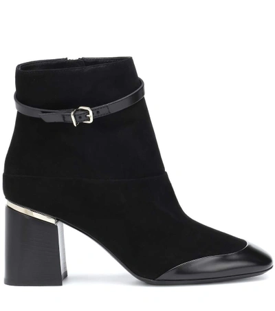 Shop Tod's Leather And Suede Ankle Boots In Black