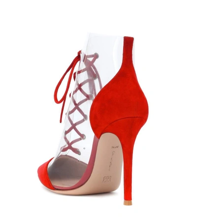 Shop Gianvito Rossi Icon 105 Pvc And Suede Ankle Boots In Red
