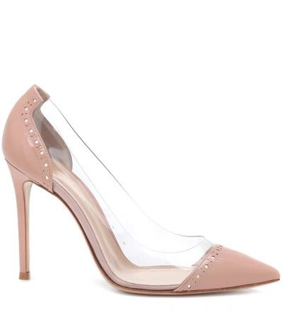 Shop Gianvito Rossi Macy 105 Plexi And Leather Pumps In Pink